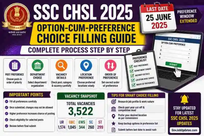 SSC CHSL Option Cum Preference Choice Filling Guide