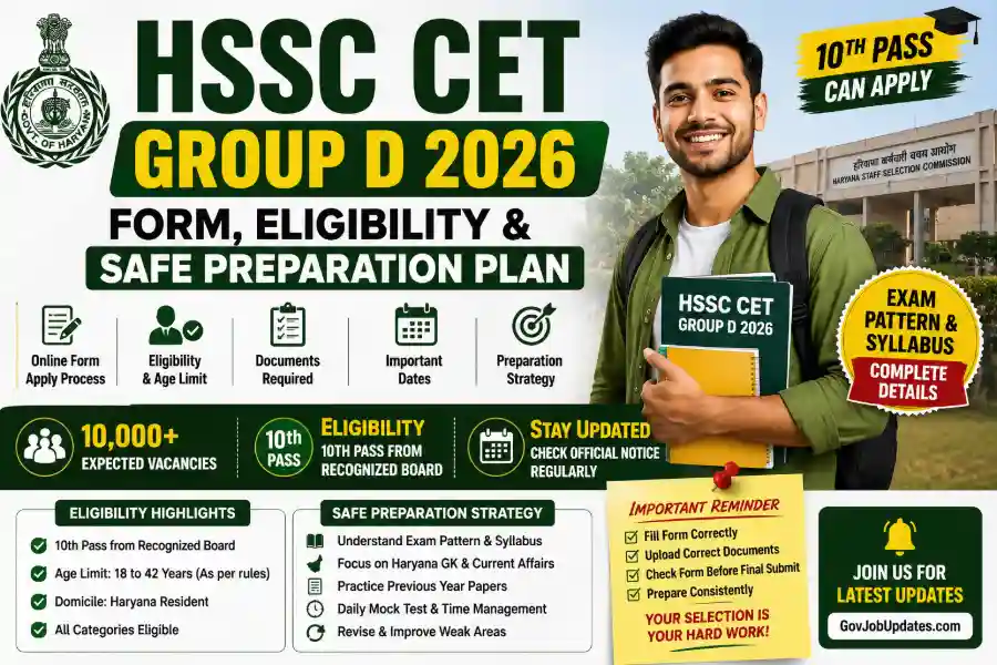 HSSC CET Group D 2026 Form Eligibility and Preparation Plan