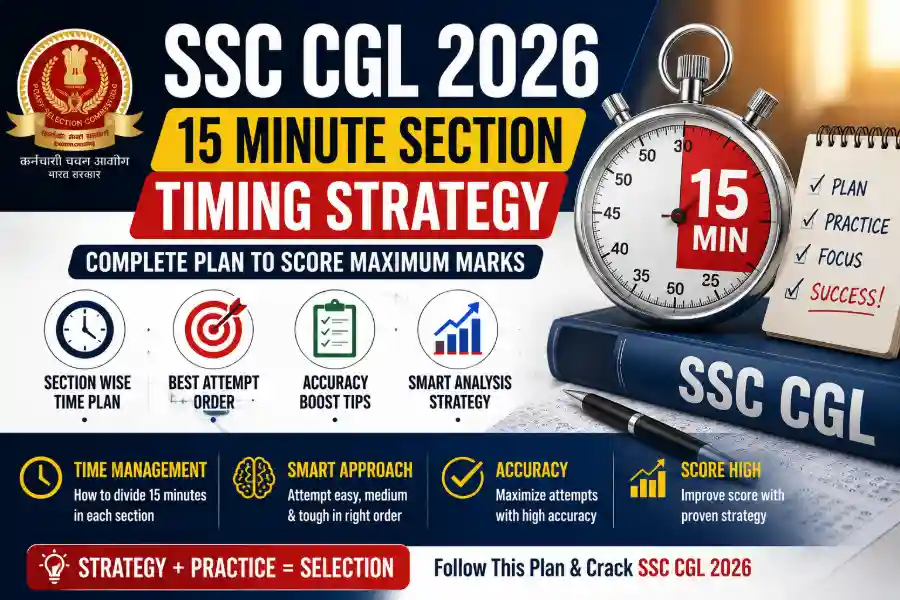 SSC CGL 2026 15 Minute Section Timing Strategy