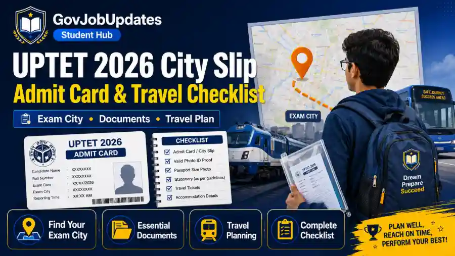UPTET 2026 City Slip Admit Card Travel Checklist