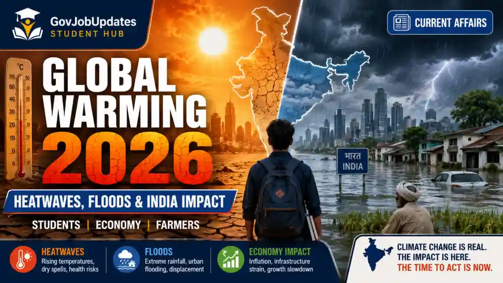 Global warming 2026 heatwaves floods India students economy
